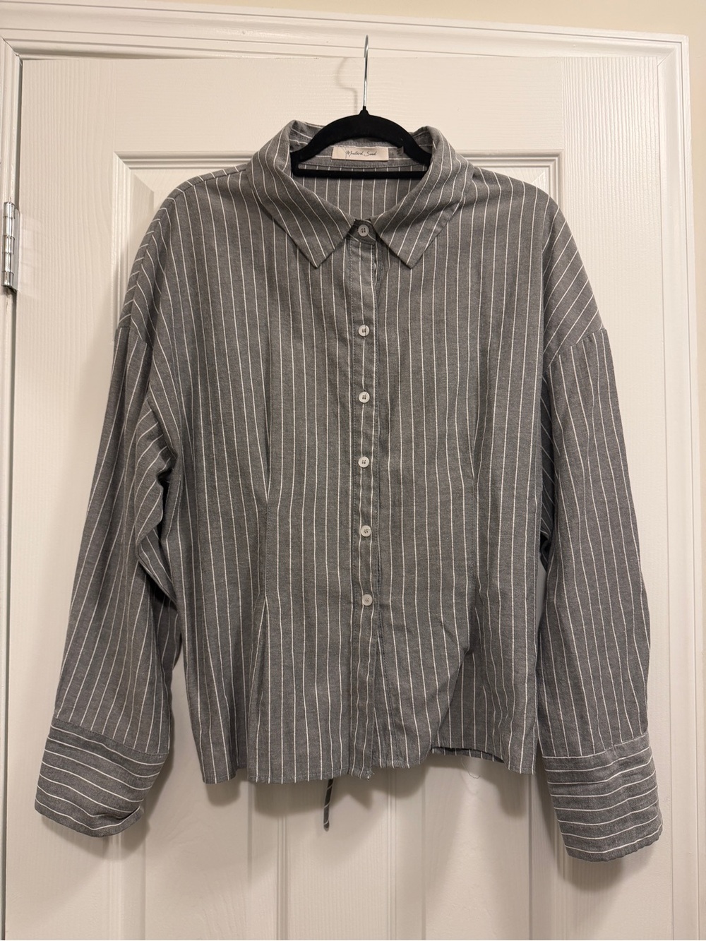 Mustard Seed Gray Pinstripe Button-Down Shirt